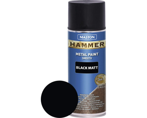 Ochranná farba na kov v spreji Hammer Maston čierna 400 ml Maston Hammer Metalická farba Čierna Matná sprej