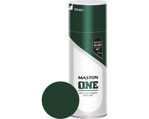 Lak v spreji Maston ONE Matt Moss Green RAL6005 zelený 400 ml Sprej Maston machovo zelený RAL 6005 matný