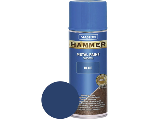 Ochranná farba na kov v spreji Hammer Maston modrá hladká 400 ml Maston Hammer metalická farba, modrá farba