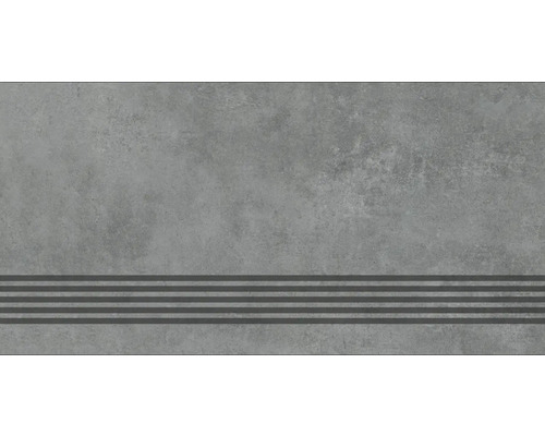Dlažba na schody imitácia betónu Manhatten Anthracite 30 x 60 cm matná