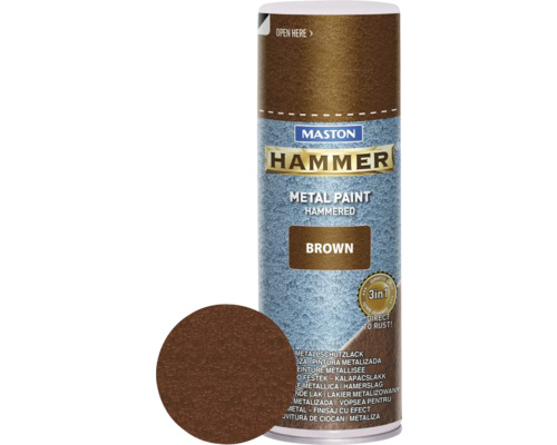 Ochranná kladivková farba v spreji Hammer Maston tmavo hnedá 400 ml