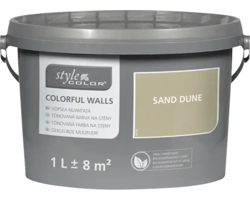 Farba na stenu StyleColor Sand dune okrová 1 l Vedro farby do interiéru, odtieň piesočná duna, 1 liter