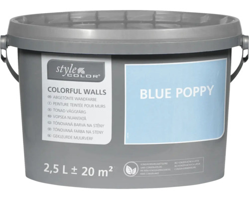 Farba na steny a strop StyleColor modrý mak 2,5 l