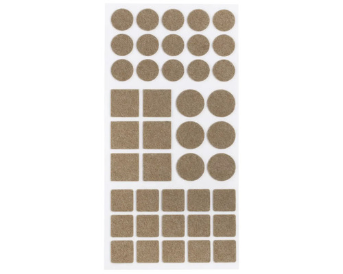 Filcové klzáky okrúhleho a štvorcového tvaru na liste