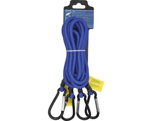 Upínací popruh Expander 120 cm modrý s karabínou 2 kusy
