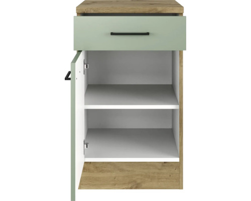 Skrinka so zásuvkou a dvierkami s policami