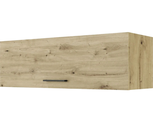 Kuchynská skrinka horná s vyklápacími dvierkami Flex Well Cara ŠxHxV 100 x 32 x 32 cm farba čela dub dizajnový matný farba korpusu dub svetlý Závesná skrinka s dreveným dekorom a úchytkou