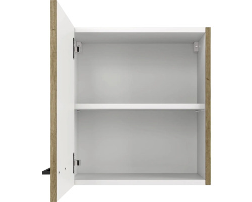 Otvorená biela závesná skrinka s jednou policou