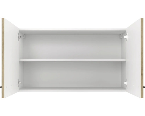 Otvorená nástenná skrinka s dvomi policami