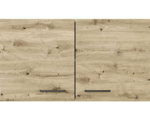 Dvoje dvierok kuchynskej skrinky s drevenou štruktúrou a madlami