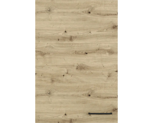 Kuchynská skrinka s dreveným vzhľadom a rukoväťou