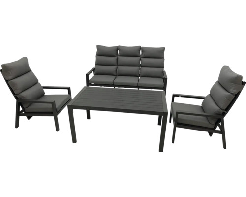 Záhradná nábytková súprava so stolom, trojmiestnou lavicou a dvoma kreslami