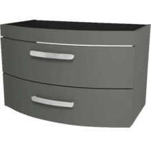 Sivá skrinka pod umývadlo s dvoma zásuvkami