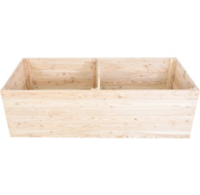 Drevený vyvýšený záhon s dvoma priehradkami
