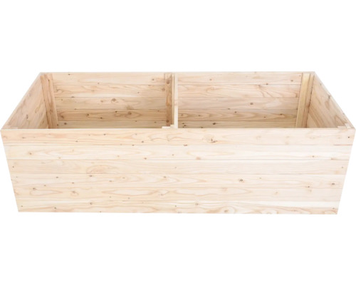 Drevený vyvýšený záhon s dvoma priehradkami