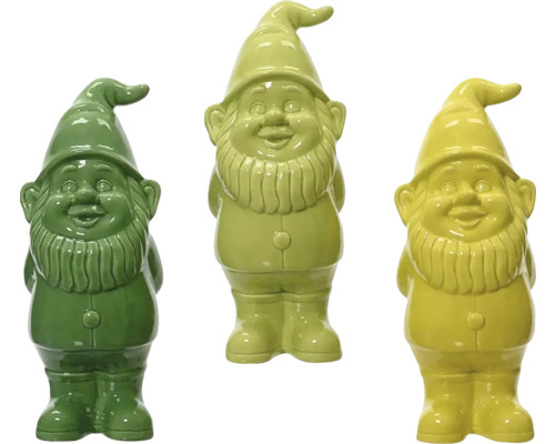 Traja keramickí záhradní trpaslíci