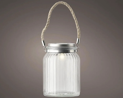 Záhradné osvetlenie solárne sklenené Ø 10 x 15 cm 1 LED, teplé biele svetlo