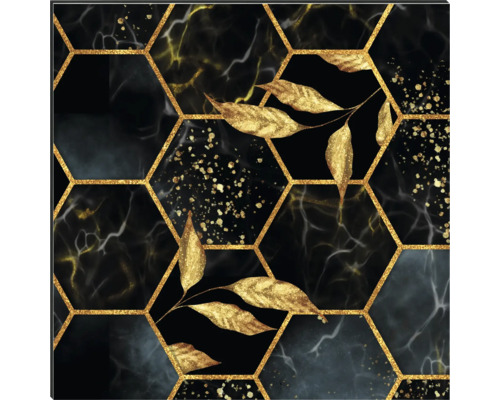 Dekoratívna doska s motívom listov a šesťuholníkovým dizajnom