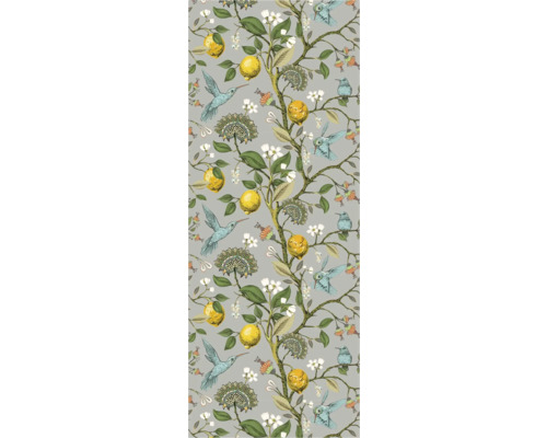 Tapeta s citrónmi, kvetmi a kolibríkmi