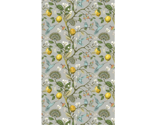 Textil s motívom citrónov, kolibríkov a kvetov