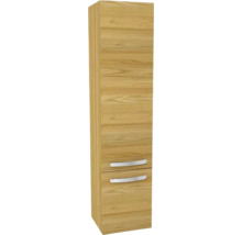 Vysoká skrinka vo farbe dreva s dvomi zásuvkami do kúpeľne