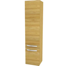 Vysoká skrinka s dvomi zásuvkami a vzhľadom dreva