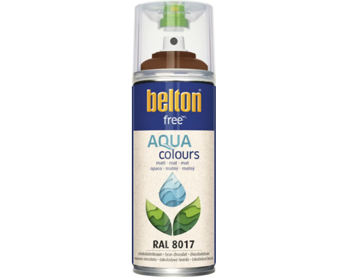 Farba v spreji BELTON čokoládovohnedá 8017 matná 400 ml Belton Free Aqua farba v spreji, odtieň čokoládovohnedá, RAL 8017