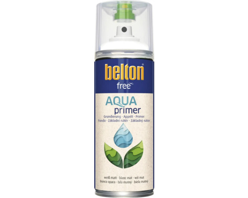 Farba v spreji BELTON Free PU základ biela matná 400 ml Belton Free Aqua Primer sprej biely matný