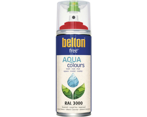 Farba v spreji BELTON ohnivočervená 3000 matná 400 ml Belton Free Aqua Colours lak v spreji RAL 3000