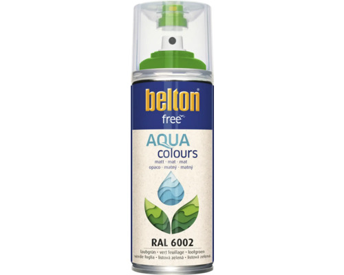 Farba v spreji BELTON listová zelená 6002 matná 400 ml Belton Free Aqua Colours lak v spreji