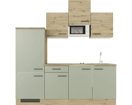 Kuchynská linka so závesnými skrinkami a mikrovlnnou rúrou