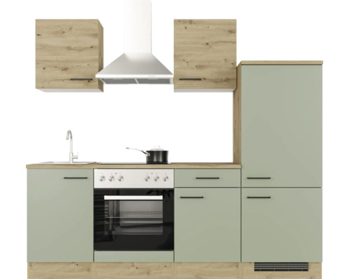 Kuchynská linka s drezom, varnou doskou, rúrou, digestorom a skrinkami