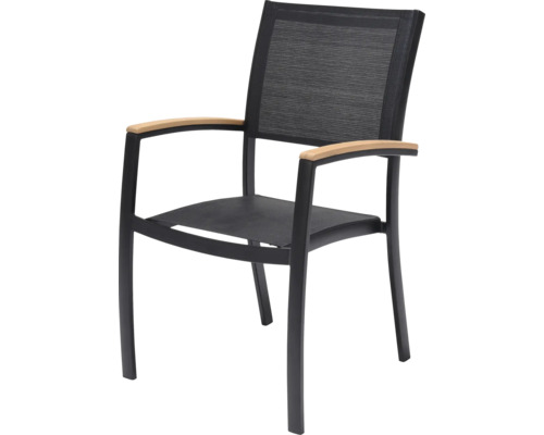 Záhradná stolička s podrúčkami z hliníka a textilným poťahom