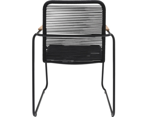 Záhradné kreslo s lyžinovou podnožou, podrúčkami a lanovým výpletom