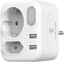 Adaptér do zásuvky s dvoma portami USB a jednou zásuvkou