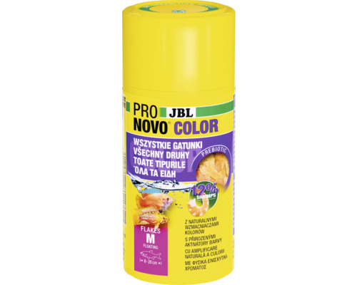 Granulované krmivo JBL PRONOVO COLOR FLAKES M 100 ml JBL Pro Novo Color krmivo pre všetky druhy rýb