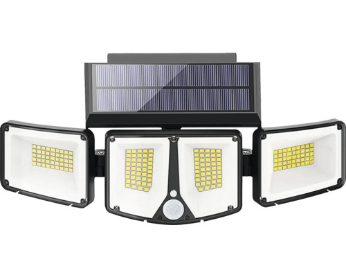 Solárna lampa s tromi LED svetlami a pohybovým senzorom