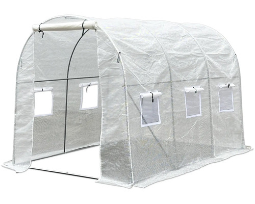 Skleník s fóliovým krytom a okennými otvormi
