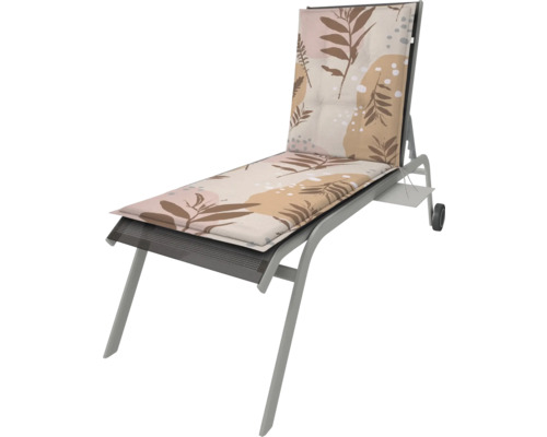 Záhradné ležadlo s podložkou s listovým dizajnom