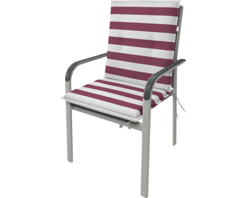 Záhradná stolička s podložkou so vzorom pruhov