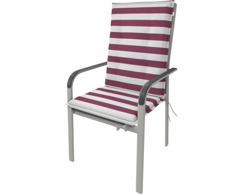 Záhradná stolička s pruhovaným polstrovaním