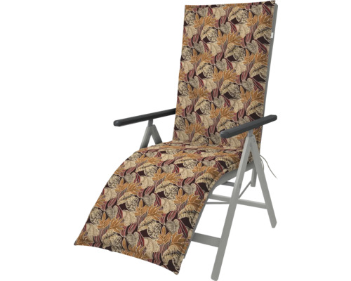 Polstrované záhradné ležadlo s motívom listov