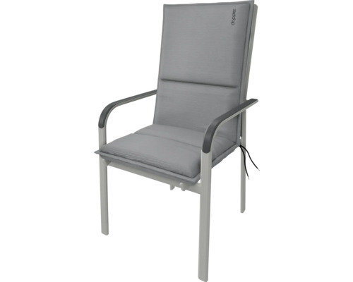 Záhradná stolička so sedákom a operadlom v sivej farbe