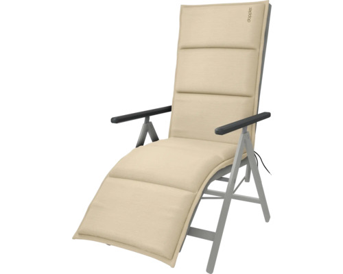 Záhradné ležadlo s nastaviteľným operadlom a polstrovaným poťahom