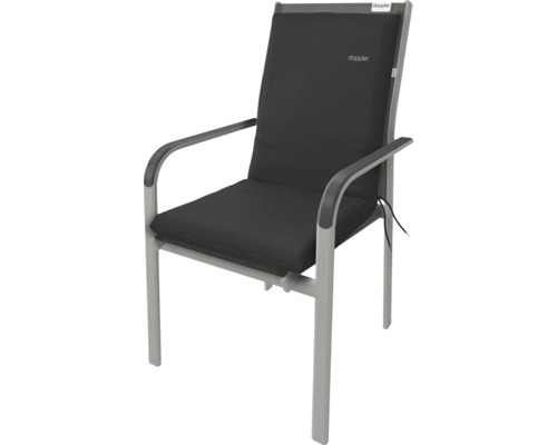 Záhradná stolička s opierkami a tmavým sedákom