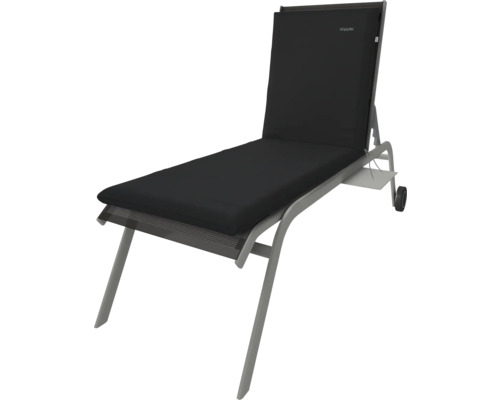 Lehátko s hliníkovým rámom a čiernym poťahom