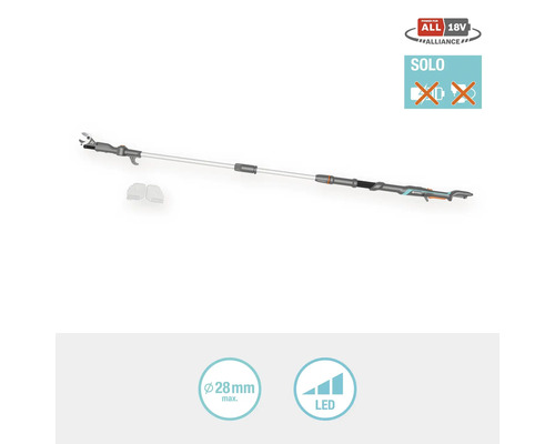 Akumulátorová tyčová píla Gardena, prevedenie Solo, maximálna hrúbka konárov 28 milimetrov, LED indikátor