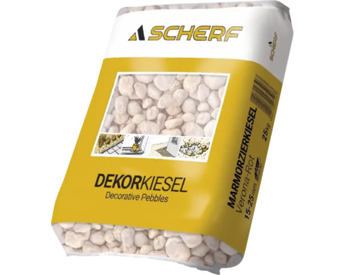 Štrk mramorový veronský 16–25 mm červený balenie 25 kg Scherf dekoračný štrk Verona-Rot, 15-25 mm, 25 kg