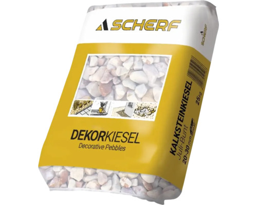 Štrk vápencový 20–30 mm pestrá červená balenie 25 kg Scherf Dekoračný štrk vápenec, 20–30 mm, 25 kg vrece
