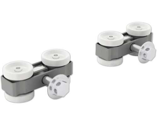 Dve posuvné dverové kolieska pre montáž posuvných dverí